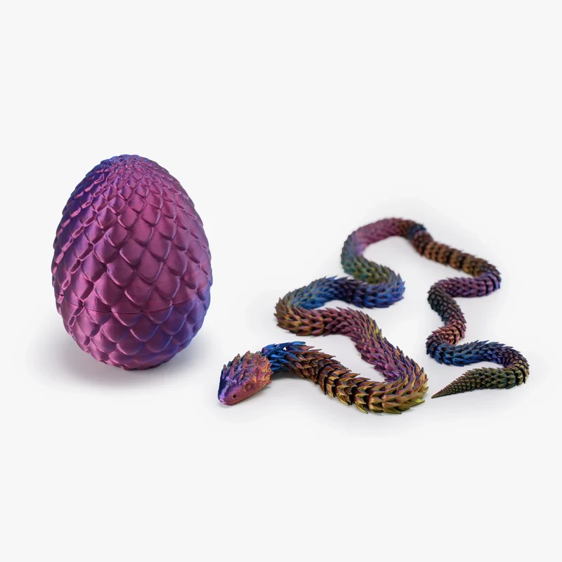 Articulated snake figurine 2 + snake egg