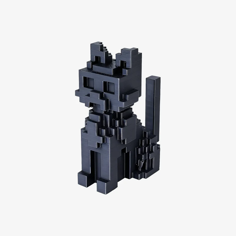 Pixel Cat 3D Printed Figurine
