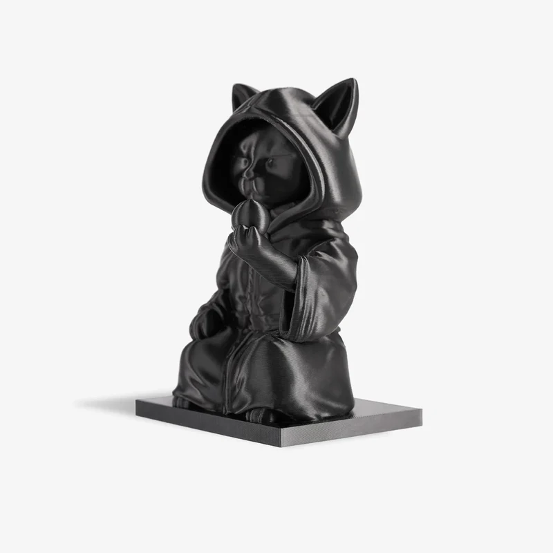 Black Cat Wizard 3D Printed Sculpture