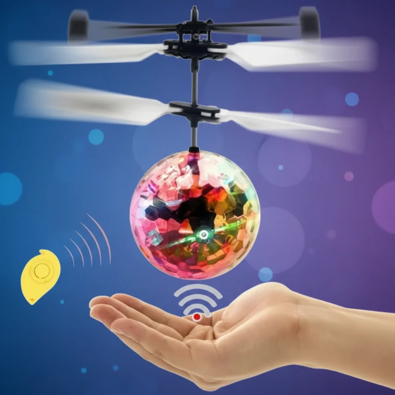 HoverFun – LED-belysning & pedagogiskt – Flygande fyrrotor-drönare