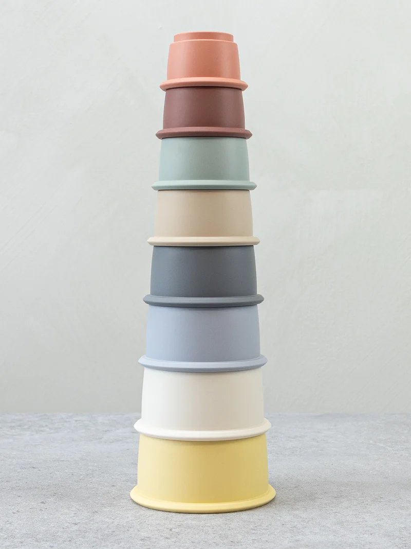 Lily & Lo Stapelbara Muggar Silikon Mixed Pastels (8 delar)