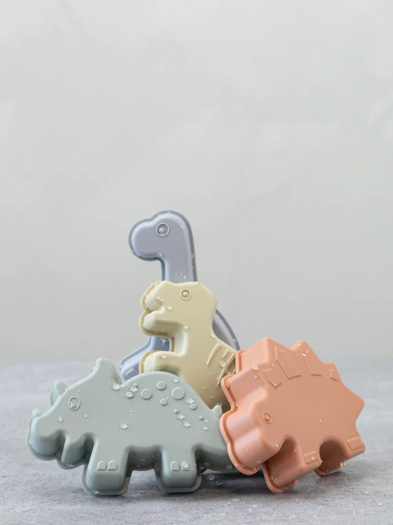 Lil & Lo Sandformar Silikon Dinosaur Grey (4-pack)