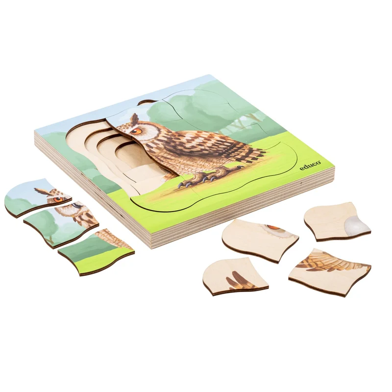 Puzzle évolutif dans la forêt - la chouette