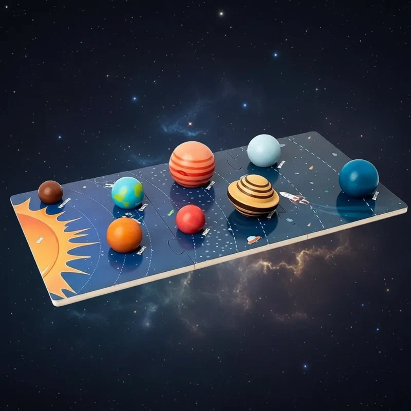 Wooden Solar System – Lärorikt & upptäckande – Planetlekset