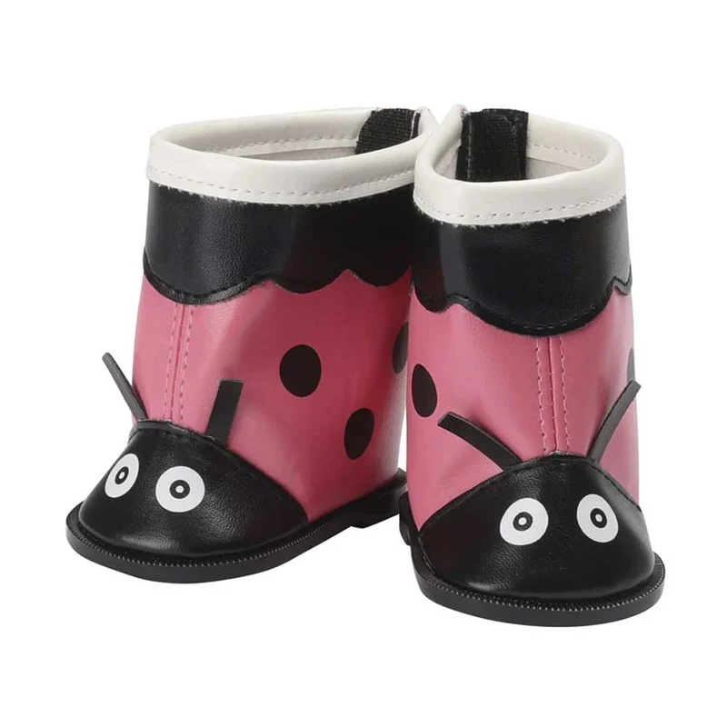 Dockskor Stövlar Nyckelpigor Röd (För 41-46cm dockor)
