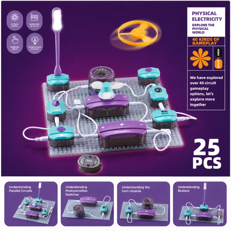 STEM Electronic Building Kit – Lärorikt & tekniskt – Experimentkit för kretsar