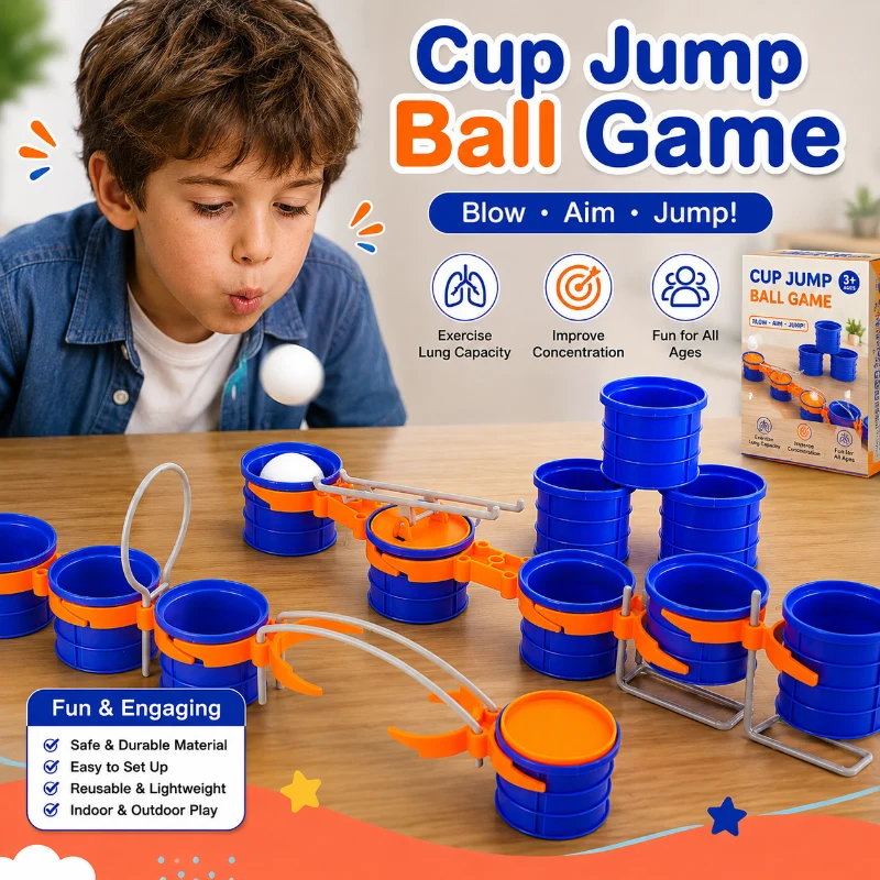 Cup Jump Ball Game – Aktivt & interaktivt – Puff Ball sällskapsspel