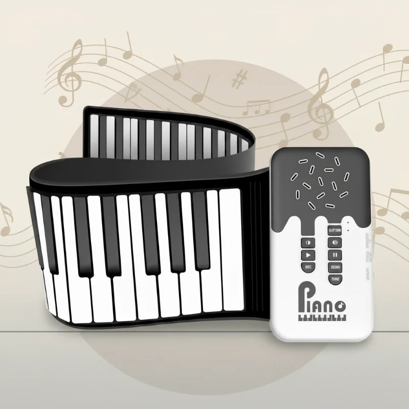 Roll-up Piano Keyboard – Kreativt & lärorikt – hopfällbart piano