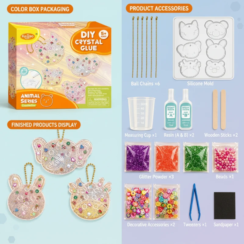 DIY Crystal Keychain Kit – Kreativt & lekfullt – Pysselkit för nyckelringar