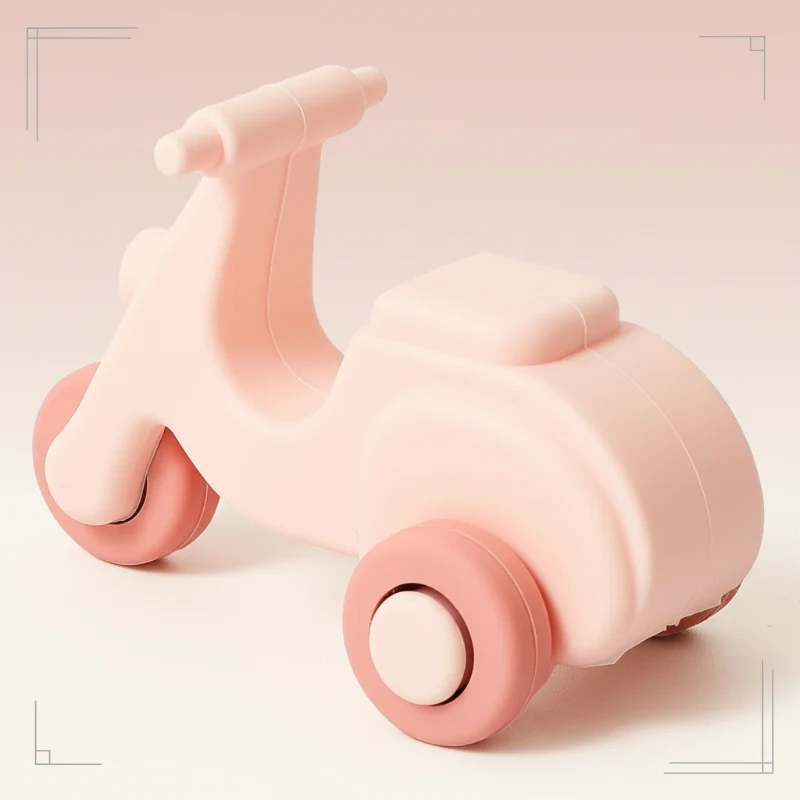 Montessori Silicone Toy Car – Säker & bettvänlig – Bittleksak i silikon i form av ett fordon