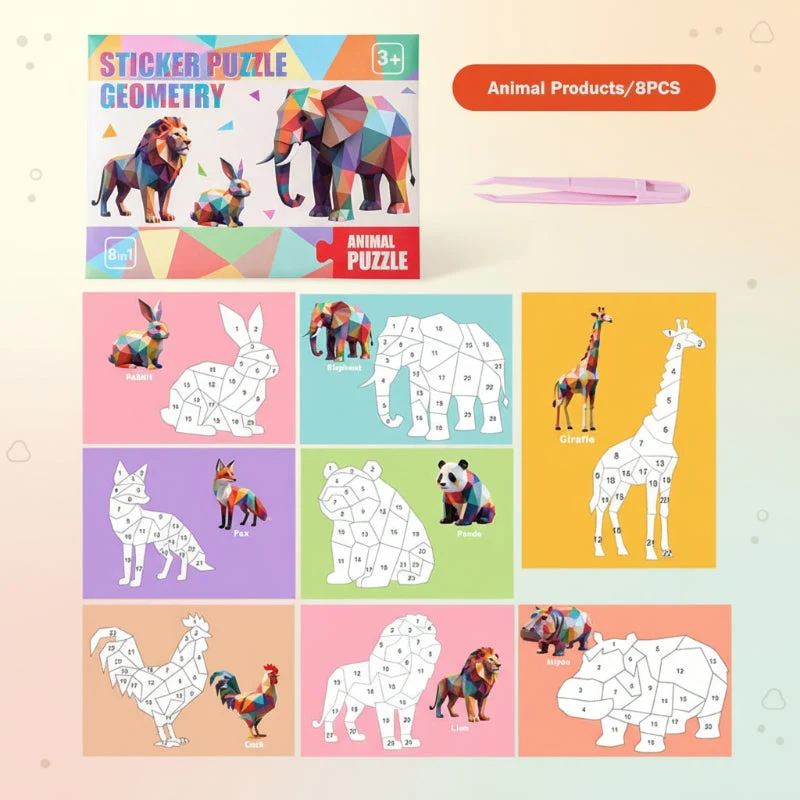 3D Sticker Puzzle – Kreativt & lärorikt – Geometriskt 3D-pussel