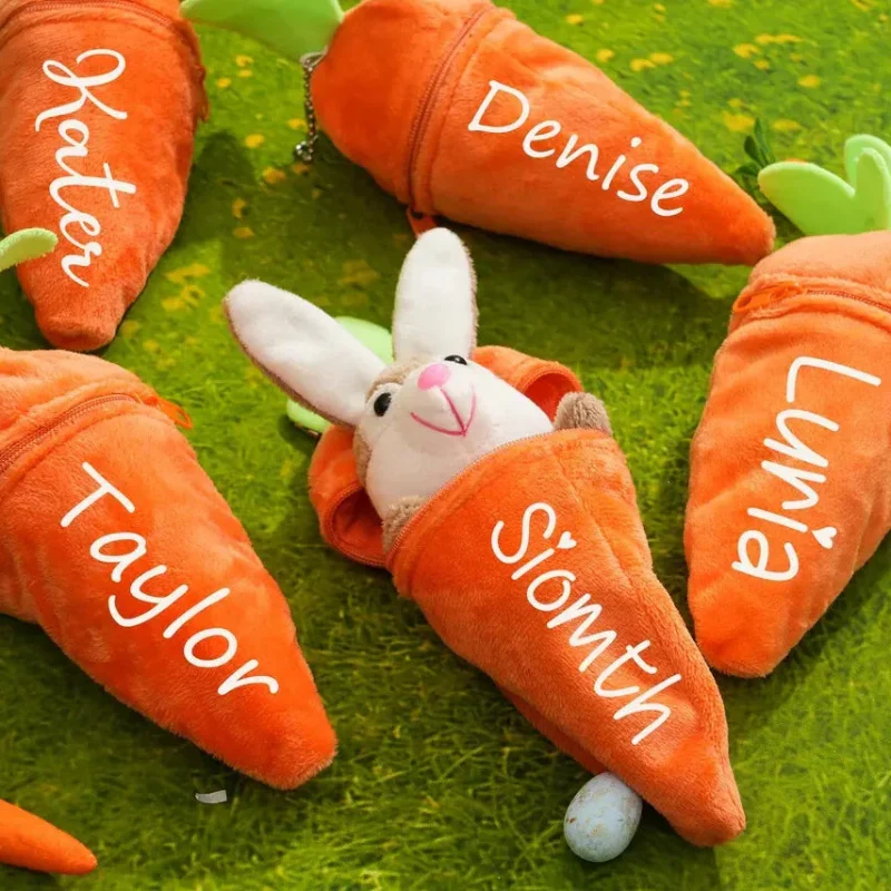 Personalized Bunny – Den perfekta påskpresenten – Mjuk kanin med morot och namn