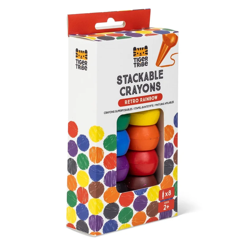 Tiger Tribe Stapelbara kritor Retro Rainbow (8 färger)