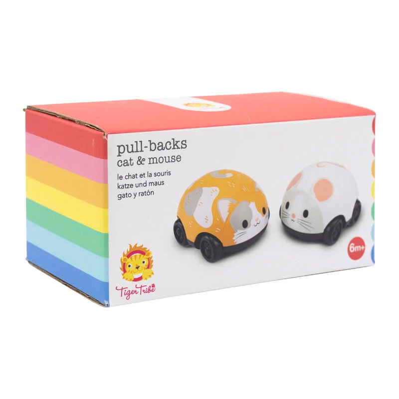 Tiger Tribe Leksaksbil Cat and Mouse Pull-backs (2st)