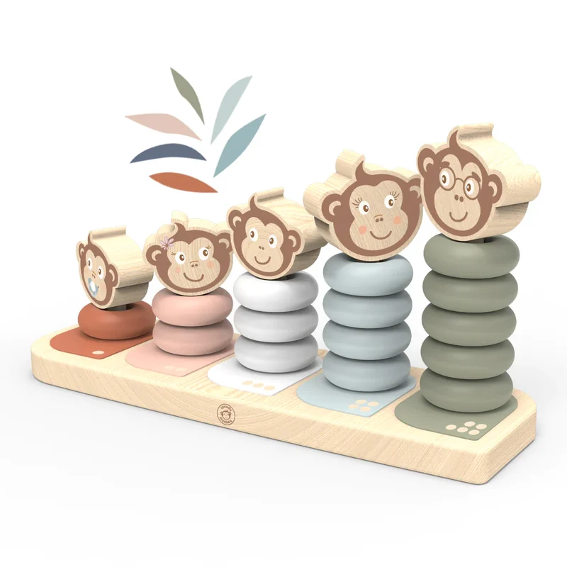 Speedy Monkey Stapelleksak Monkey Family