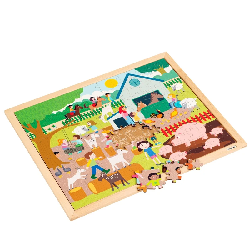 Puzzle coopératif - Au zoo