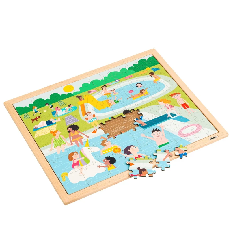 Puzzle coopératif - Dans la piscine