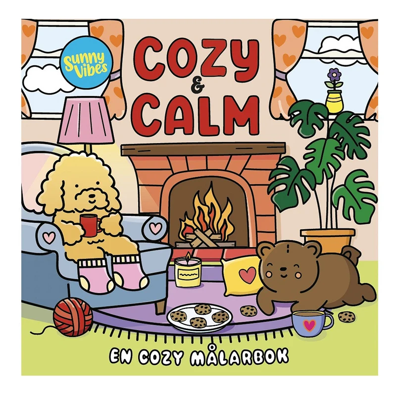 Sunny vibes - Cozy & Calm målarbok (48 sidor)