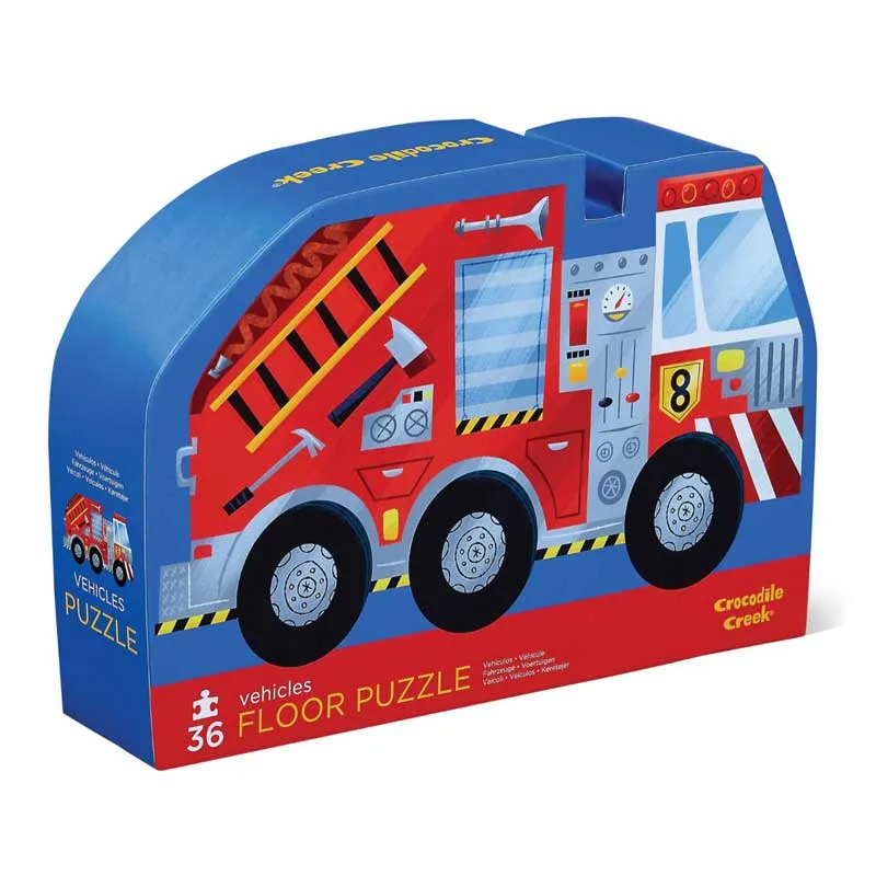 Crocodile Creek Golvpussel Vehicles (36 bitar)