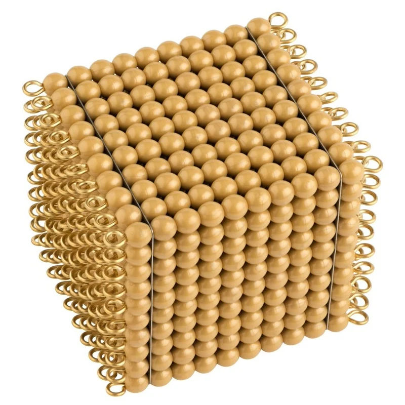 Cube de 1000 perles dorées