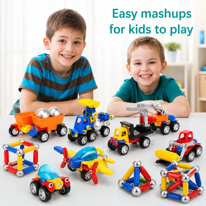 Magnetic Cars™ – Magnetisk bygglek - leksaksset med magnetiska fordon