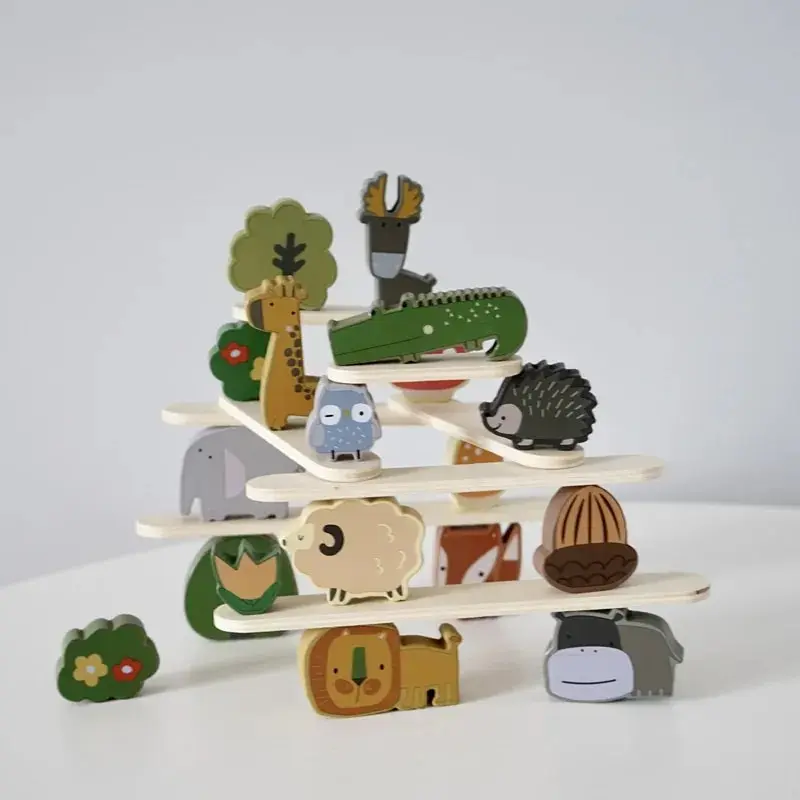 Animal Stackers™ - Smal stapling - Trä Djur Stapelbara leksaker