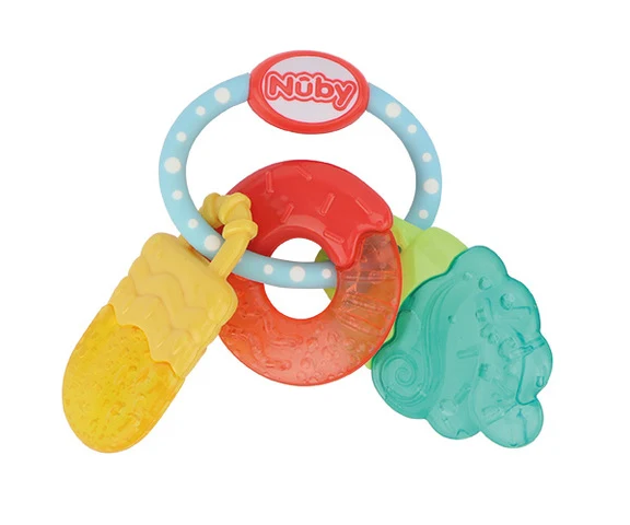 Nuby Bitring Icy Bite Sweets Gul/Turkos/Röd +3m