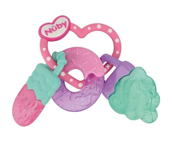 Nuby Bitring Icy Bite Sweets Rosa/Turkos/Lila +3m