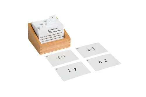 Kasten mit Aufgabenkarten für das Bruchrechnen 3
