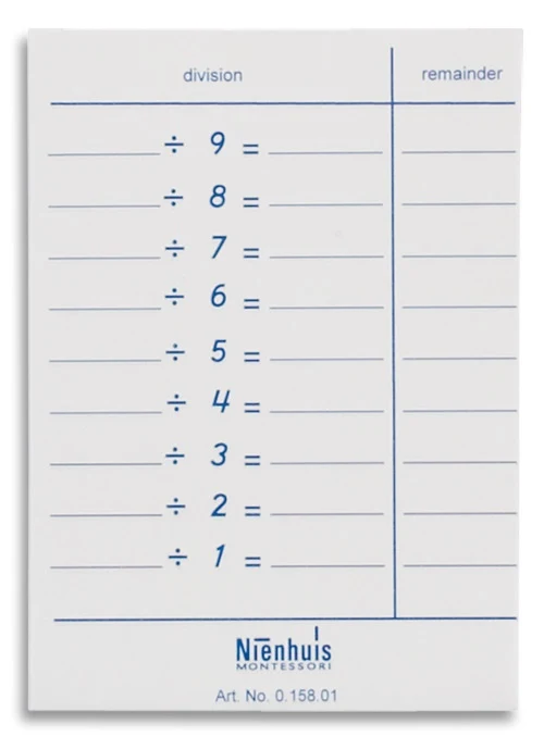Aufgabenblätter zur Kleinen Division