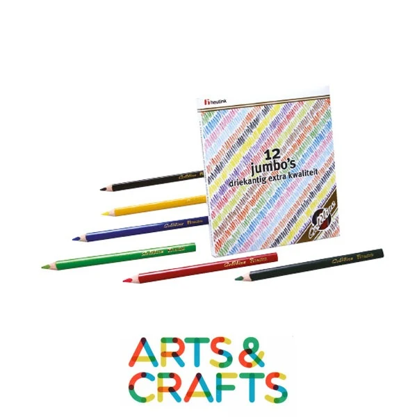 Boite 144 crayons forme triangulaire - Pointe 5 mm - 12 couleurs assorties
