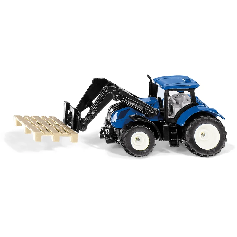 SIKU New Holland Traktor med Pallyft + Pall