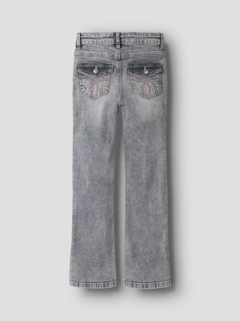 Jeans Polly Bootcut med rosa brodyr
