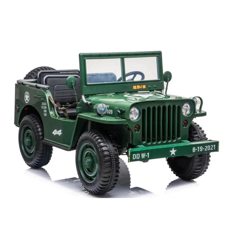 Azeno Explorer Army Elbil för barn med 3 säten, 4x24V