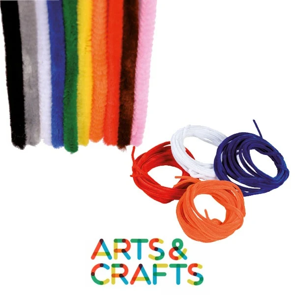 20 chenilles dans 10 couleurs assorties - 5 m et ø 6 mm