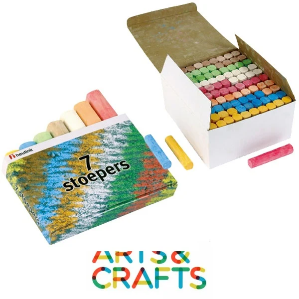 Boite de 7 ou 100 craies de couleurs vives assorties