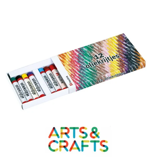 Boite 12 crayons pastel à l'huile assortis