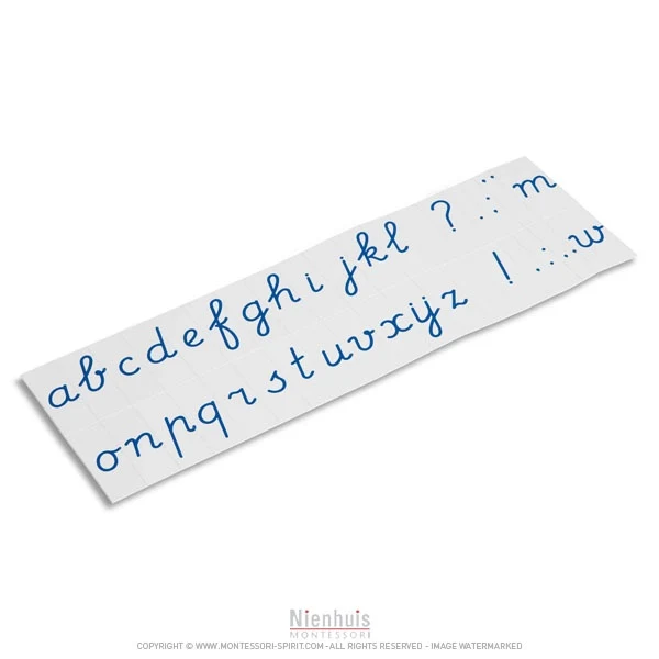 Alphabet imprimé : version cursif international - bleu
