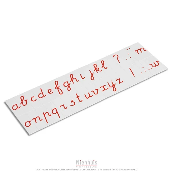 Alphabet imprimé : version cursif international - rouge