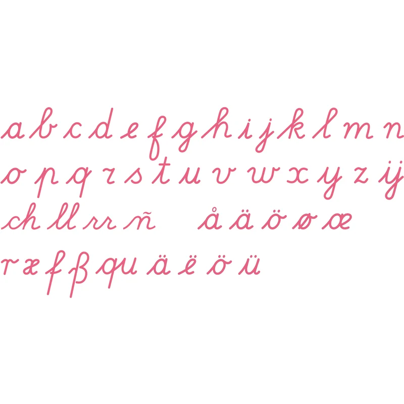 Alphabet mobile moyen : cursif international - rouge