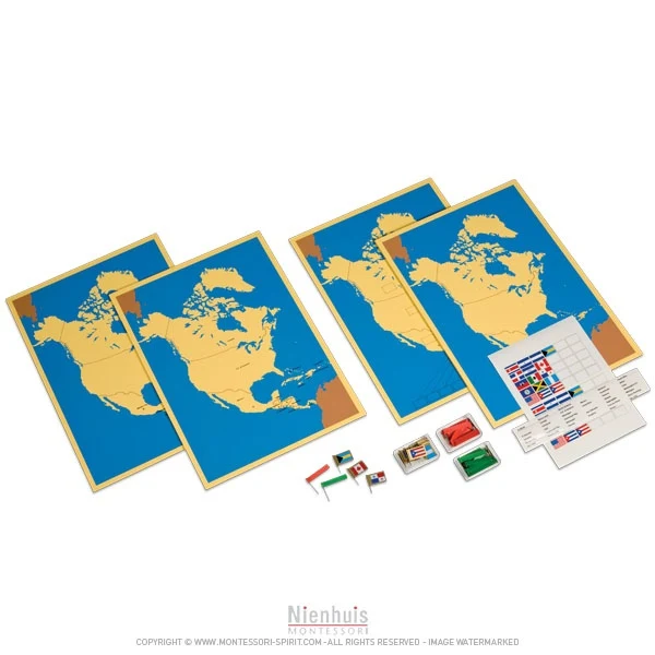 4 cartes de l'Amérique du Nord (anglais)