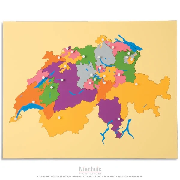 Carte puzzle de la Suisse