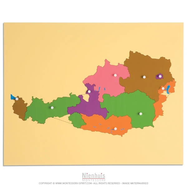 Carte puzzle de l'Autriche