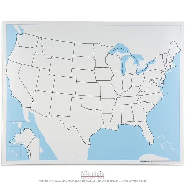Carte de contrôle muette des Etats-Unis