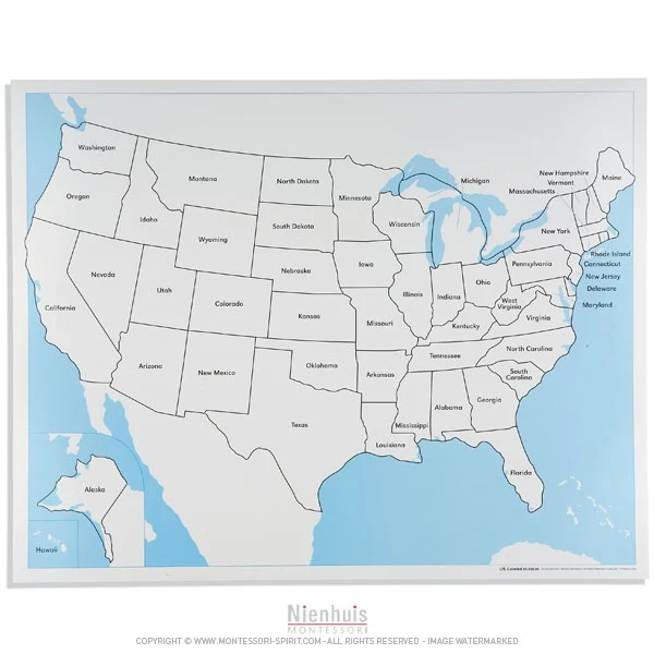 Carte de contrôle des Etats-Unis en anglais