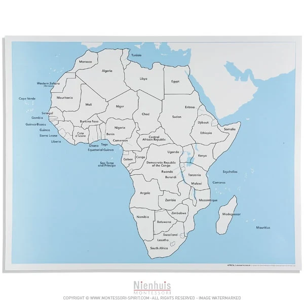 Carte de contrôle de l'Afrique en anglais