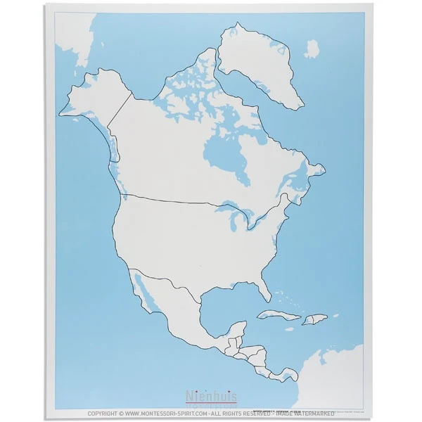 Carte de contrôle muette d'Amérique du Nord