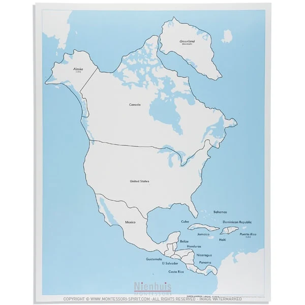 Carte de contrôle d'Amérique du Nord en anglais