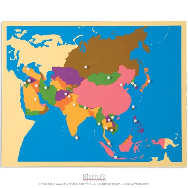 Carte puzzle de l'Asie