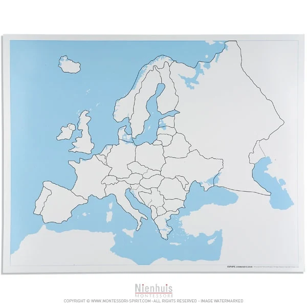 Carte de contrôle muette de l'Europe